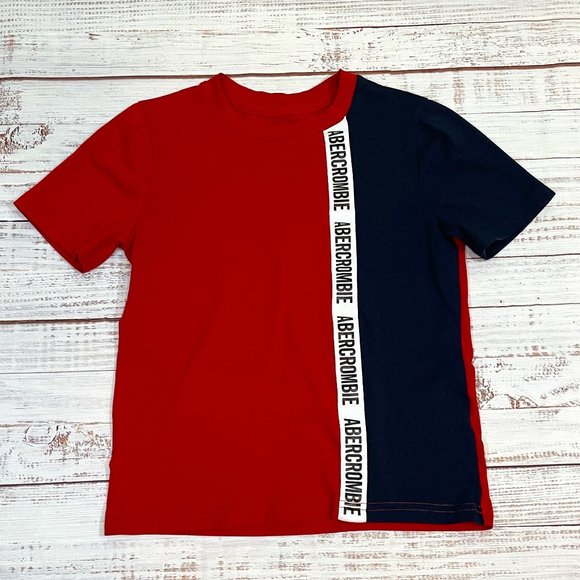 Boys Abercrombie Kids Color Block Logo Short Sleeve Tee - Picture 1 of 4